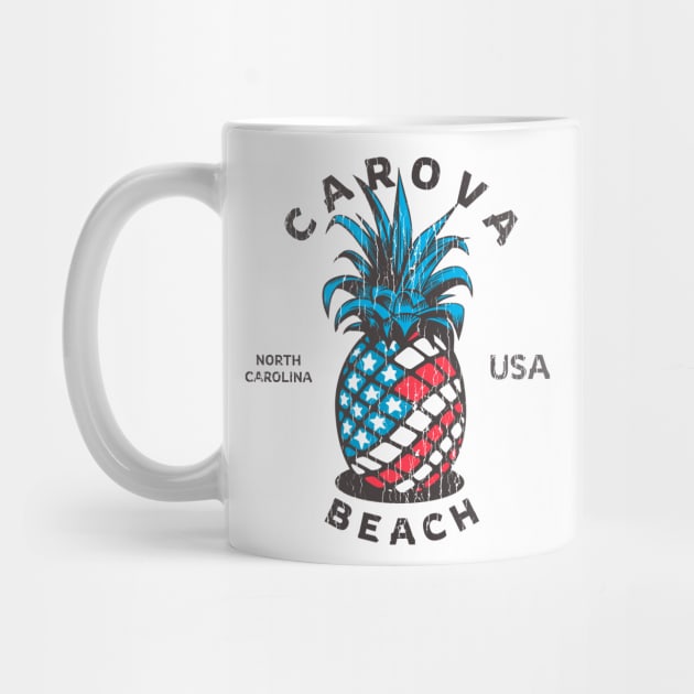 Carova, NC Summertime Vacationing Patriotic Pineapple by Contentarama